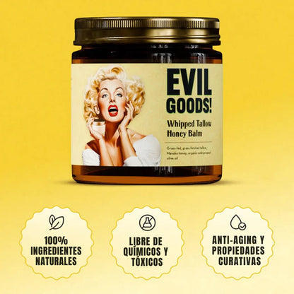 EVIL GOODS® - Bálsamo de sebo de res y miel Anti-Envejecimiento (AUTENTICA PRESENTACIÓN) (RFE))
