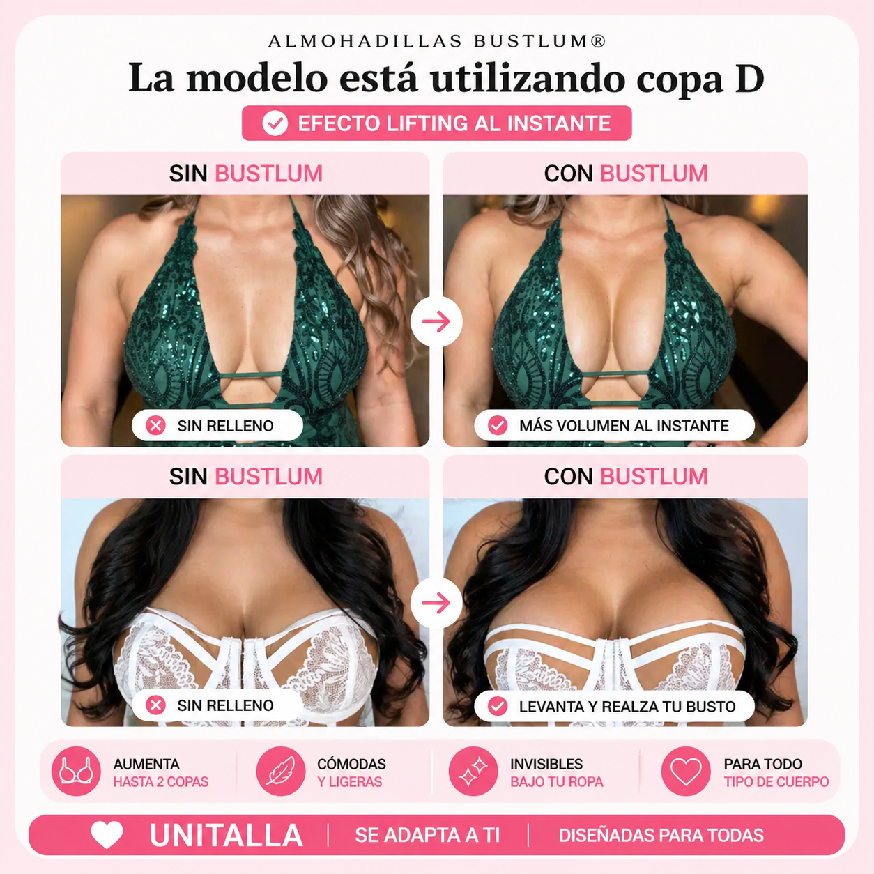 BUSTLUM®️ - Aumenta tu busto al instante sin cirugías ni bras incómodos